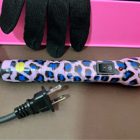 Eva NYC Downtown 19mm Tourmaline Clip-Free Curler in Purple Leopard, never used - Picture 5 of 11